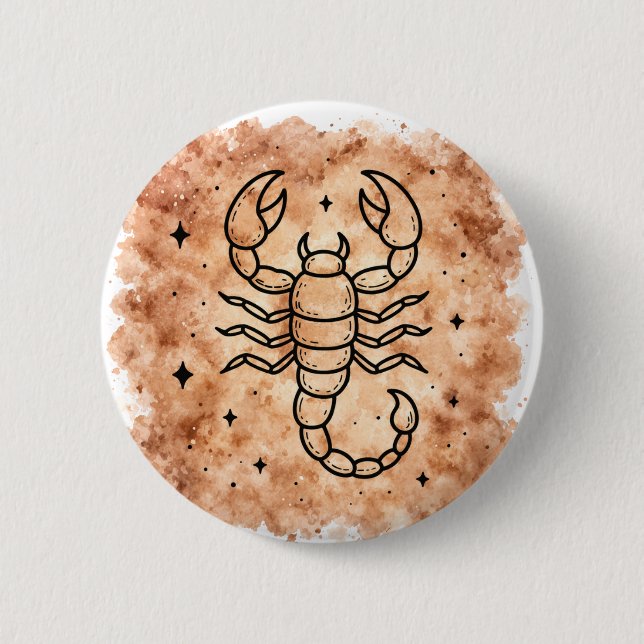 Chapa Redonda De 5 Cm Scorpio Sign (Anverso)