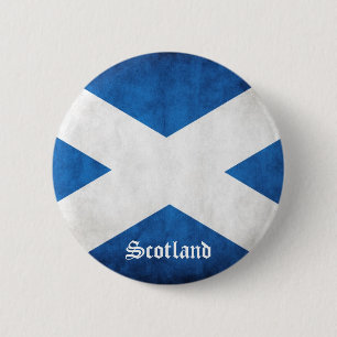 Chapa Redonda De 5 Cm Scotland Grunge Flag