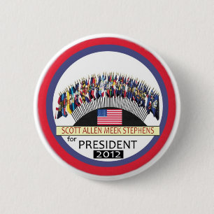 Chapa Redonda De 5 Cm Scott Allen Stephens manso para el presidente 2012
