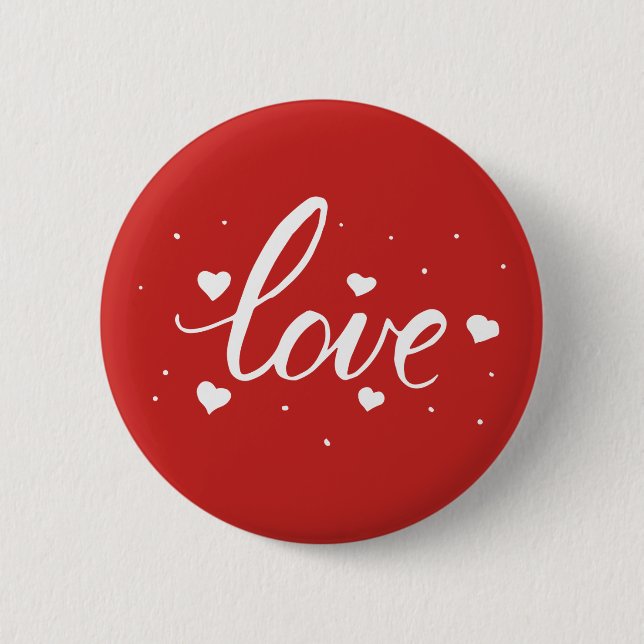 Chapa Redonda De 5 Cm Script Love Hearts (Anverso)