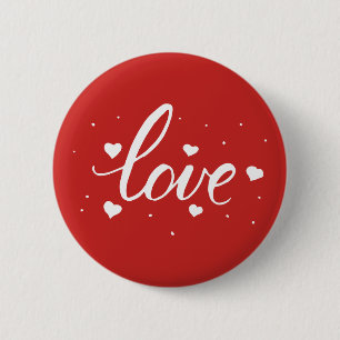 Chapa Redonda De 5 Cm Script Love Hearts
