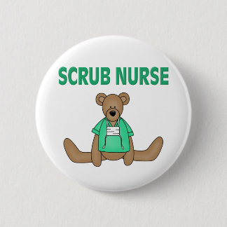 Chapa Redonda De 5 Cm Scrub Nurse Bear