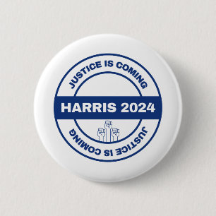 Chapa Redonda De 5 Cm Se acerca la justicia Elección de Kamala harris