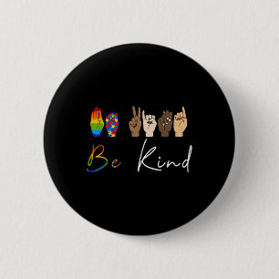 Chapa Redonda De 5 Cm Sé amable de la conciencia del autismo Lgbt Orgull
