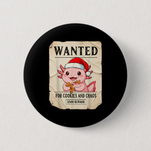 Chapa Redonda De 5 Cm Se busca por galletas y caos divertido Axolotl Nav