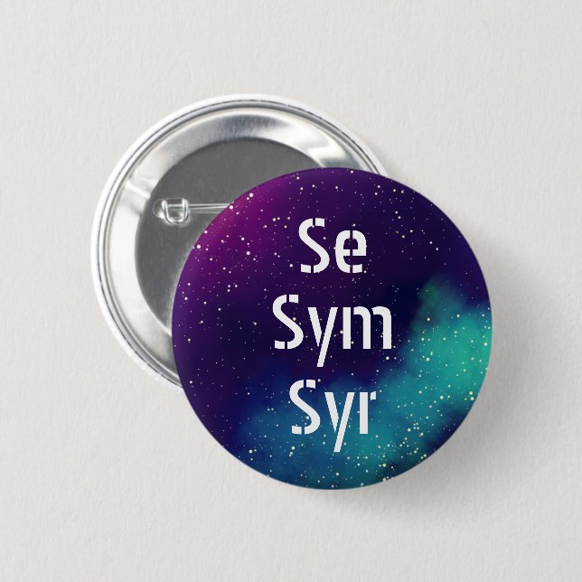 Chapa Redonda De 5 Cm Se/Sym/Syr Personalizable Galaxy Pronoun (Anverso y reverso)