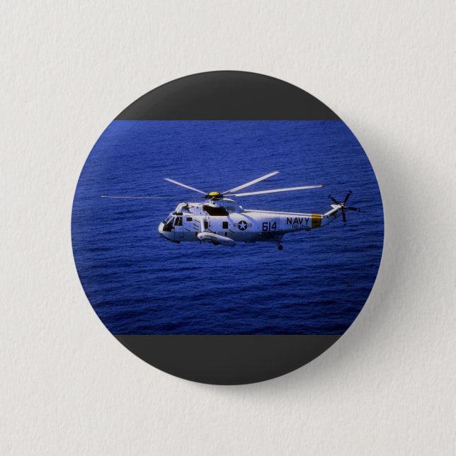 Chapa Redonda De 5 Cm Sea King SH-3H (Anverso)