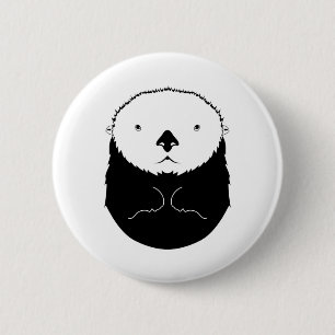 Chapa Redonda De 5 Cm Sea Otter Silhouette