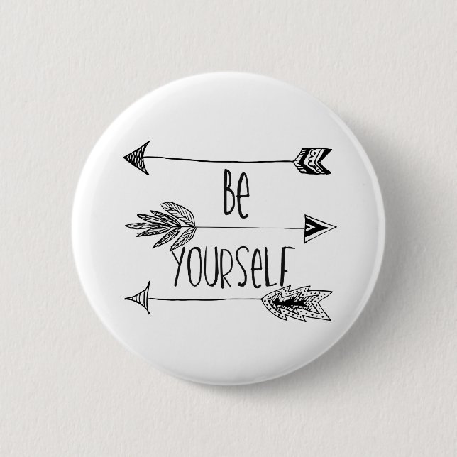 Chapa Redonda De 5 Cm Sea usted mismo las flechas (Anverso)