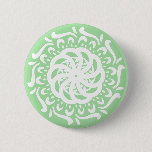 Chapa Redonda De 5 Cm Seafoam Mandala (Anverso)