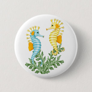 Chapa Redonda De 5 Cm Seahorse Fantasy