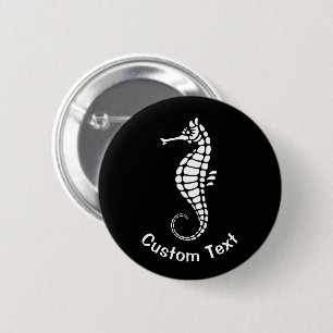 Chapa Redonda De 5 Cm Seahorse White