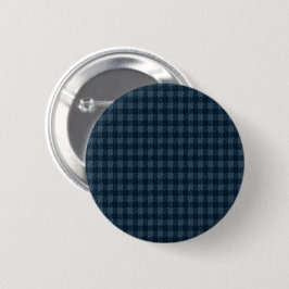 Chapa Redonda De 5 Cm Seamless Dark Blue & Gray Gingham Rustic Pattern