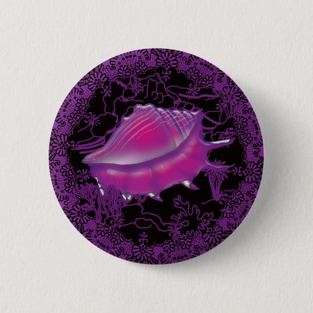 Chapa Redonda De 5 Cm Seashell Purple (Anverso)
