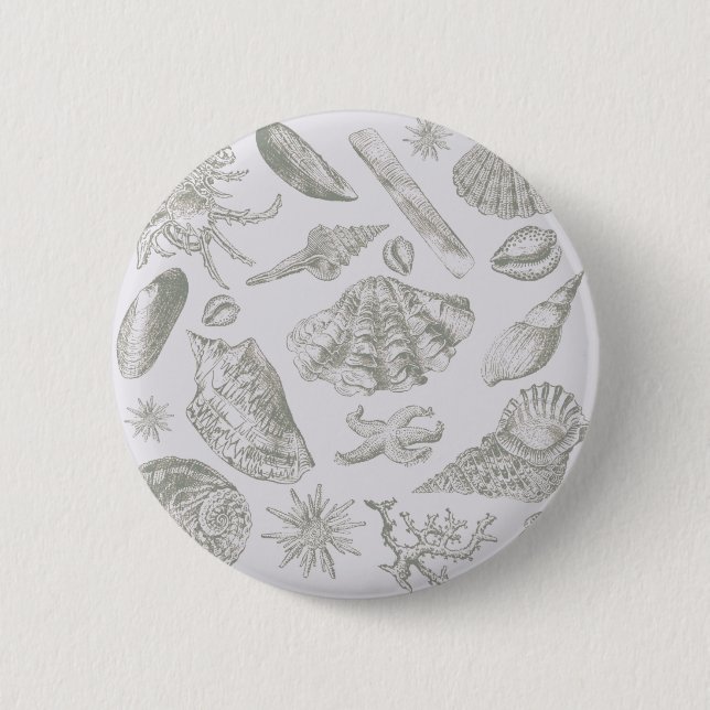 Chapa Redonda De 5 Cm Seashell Soft Antique Art Beach Shells (Anverso)