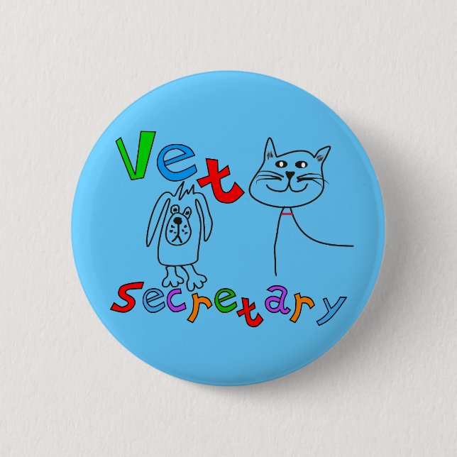 Chapa Redonda De 5 Cm Secretaria Gifts, secretaria veterinaria del (Anverso)
