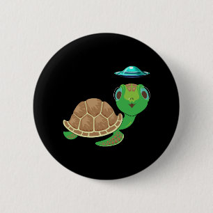 Chapa Redonda De 5 Cm Secuestro de extranjeros, OVNI y tortugas