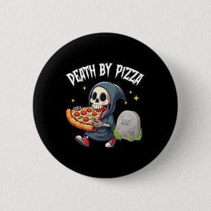 Chapa Redonda De 5 Cm Segador Siniestro Comiendo Pizza Muerte Por Pizza 