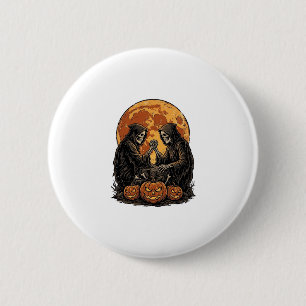 Chapa Redonda De 5 Cm Segadoras Vintage de Halloween Diseño Vectorial de