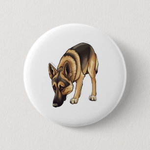 Chapa Redonda De 5 Cm Seguimiento de Pastor Alemán