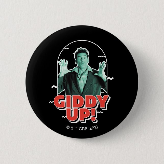 Chapa Redonda De 5 Cm Seinfeld | Kramer - ¡Giddy Up! (Anverso)