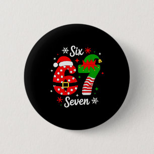 Chapa Redonda De 5 Cm Seis Siete 67 Meme 6 7 Santa Navidad Pijamas Niños