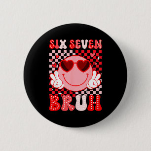 Chapa Redonda De 5 Cm Seis Siete Bruh Genial Cara Sonriente Sungles San 