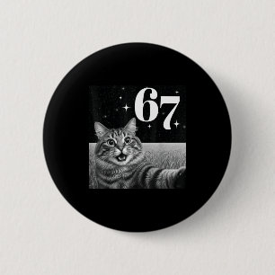 Chapa Redonda De 5 Cm Selfie de gato con 67 Meme gatos divertidos gráfic