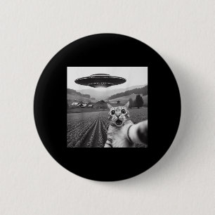 Chapa Redonda De 5 Cm Selfie De Gato Con Alien Ufo Graciosos Regalos De