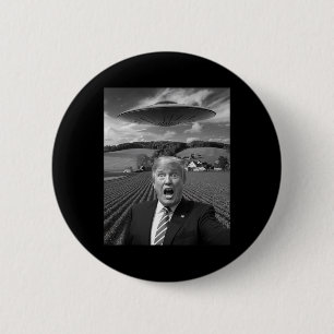 Chapa Redonda De 5 Cm Selfie de Trump con extraterrestre Ovni Regalos di