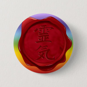 Chapa Redonda De 5 Cm sello de la cera - REIKI el chakren colores