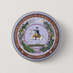 Chapa Redonda De 5 Cm Sello de la Confederación