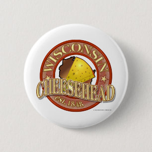 Chapa Redonda De 5 Cm Sello de Wisconsin Cheesehead