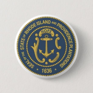 Chapa Redonda De 5 Cm Sello del estado de Rhode Island