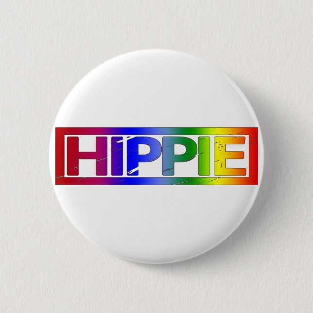 Chapa Redonda De 5 Cm Sello Hippie (Anverso)