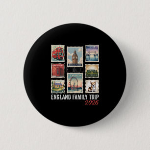 Chapa Redonda De 5 Cm Sello postal Inglaterra viaje familiar 2026 London