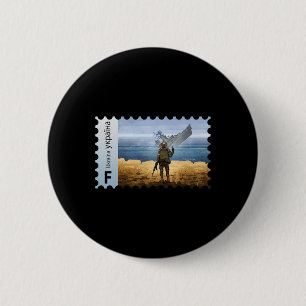 Chapa Redonda De 5 Cm Sello postal vintage de Ucrania Bandera Orgullo Dí