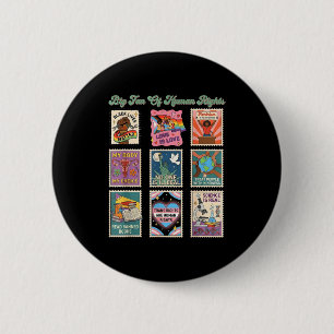 Chapa Redonda De 5 Cm Sello retro gran fan de los derechos humanos cita
