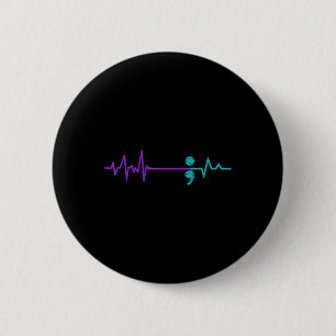 Chapa Redonda De 5 Cm Semicolazo de sensibilización sobre prevención del