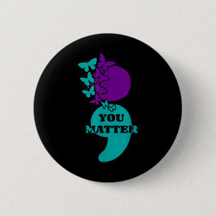 Chapa Redonda De 5 Cm Semicollo de sensibilización sobre el suicidio