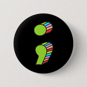 Chapa Redonda De 5 Cm Semicolón T