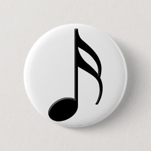 Chapa Redonda De 5 Cm Semiquaver - símbolo de música de la décimosext