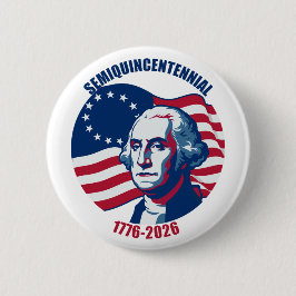 Chapa Redonda De 5 Cm Semiquincentennial George Washington Button
