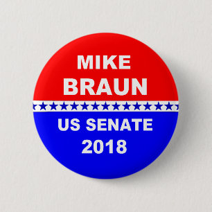 Chapa Redonda De 5 Cm Senado Indiana de Mike Braun los E.E.U.U.