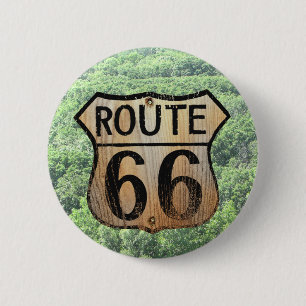 Chapa Redonda De 5 Cm Señal de la Ruta 66 - Múltiples Productos