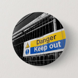 Chapa Redonda De 5 Cm Señal de peligro Mantener fuera
