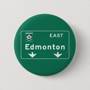 Chapa Redonda De 5 Cm Señal de tráfico de Edmonton, Canadá