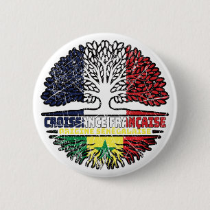 Chapa Redonda De 5 Cm Senegal Senegalés Francia árbol de origen francés