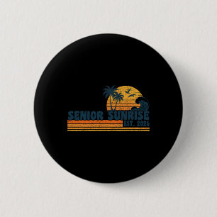 Chapa Redonda De 5 Cm Senior Sunrise 2026 Graduación Genial Retro Escuel