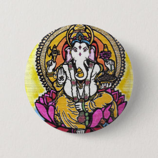 Chapa Redonda De 5 Cm Señor Ganesha